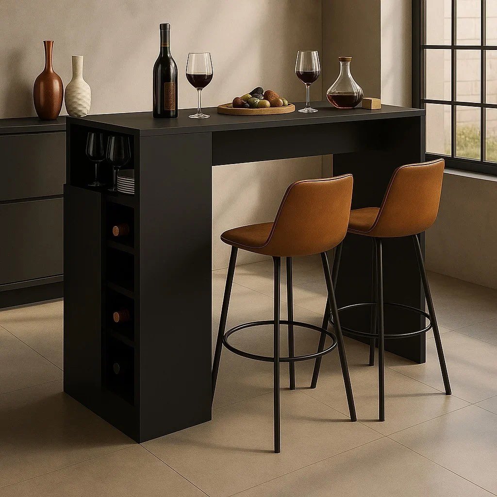 Bancada Balcão Mesa Ilha de Cozinha Gourmet com Adega e 1 Porta