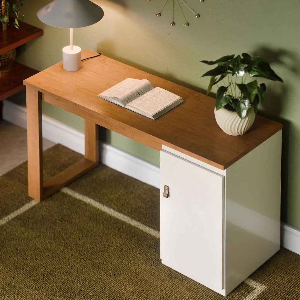 Mesa Escrivaninha Star Paris MDF Amadeirada com Porta