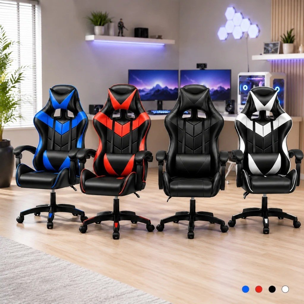 Cadeira Gamer Reclinável Escritório Home Office Ergonômica Confortável Couro Sintético 120kg